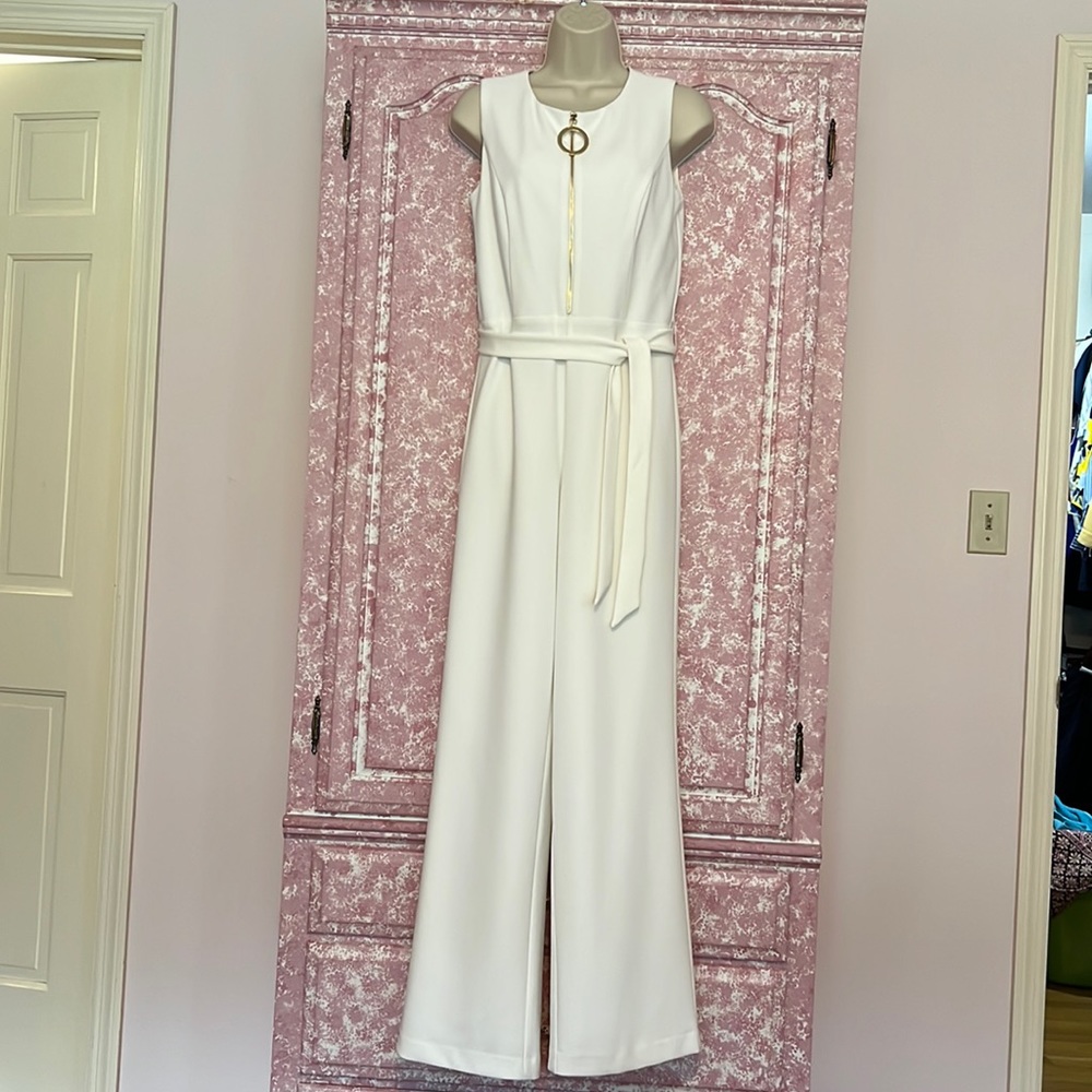 WORN ONCE Women’s formal white jumpsuit DKNY